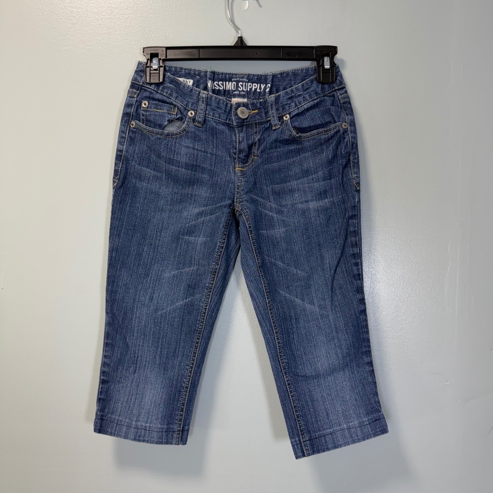 Mossimo Supply Co Womens Low Rise Skinny Crop Denim Jeans Blue Size 3R Y2K